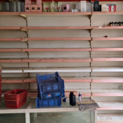 Professional shelving used with display cabinets