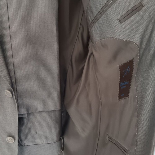 Men's suit set used, gray silver jacket and trousers