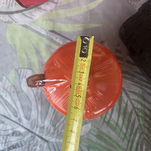 Emsa Bologna vintage orange plastic conserve pot with lid and spoon