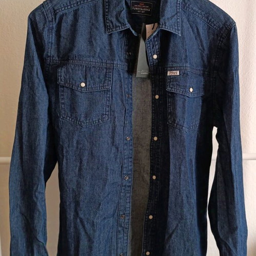 Funky Buddha jean unisex shirt new, dark blue, S/M
