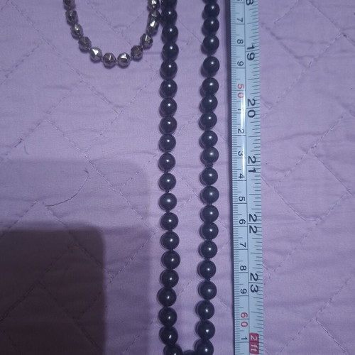 Necklaces pack of 4 used with black and purple beads, metal color
