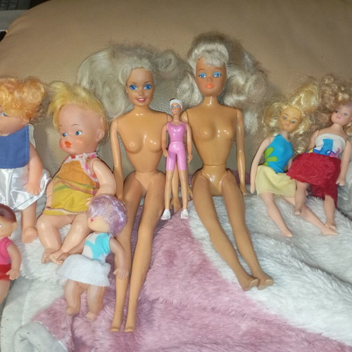 Retro dolls and babies used, lot from 80s and 90s