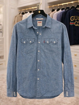 Levi's Denim 1955 Vintage shirt like new, size L/M, blue