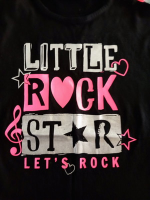 LC Waikiki Little Rock Star black cold-shoulder top, size M
