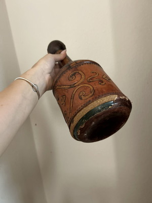 Leather bottle vintage, used