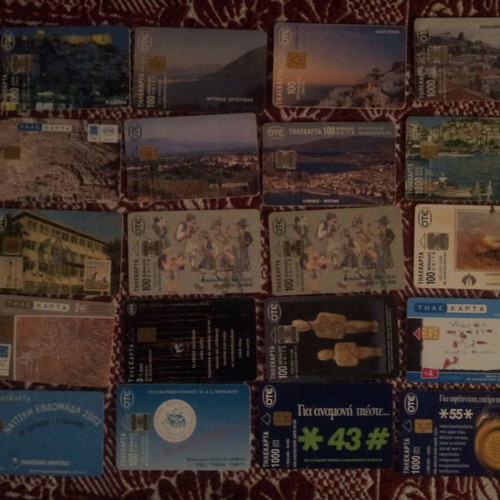 Phone cards used, pack of 20 pieces