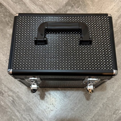 Cosmetic Case new, black with strass details and lock