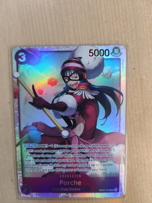 One Piece Porche Super Rare Foil card like new