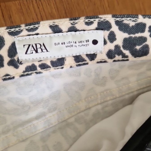 Zara denim animal print pants like new, size XXXL
