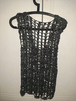 Branded knitted blouse new, black and silver, sizes M and L