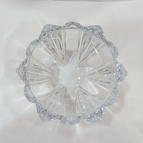 MCM heavy tall crystal bowl Rogaska used with signature
