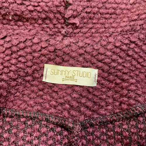 Sunny Studio women's wool coat burgundy like new, open front