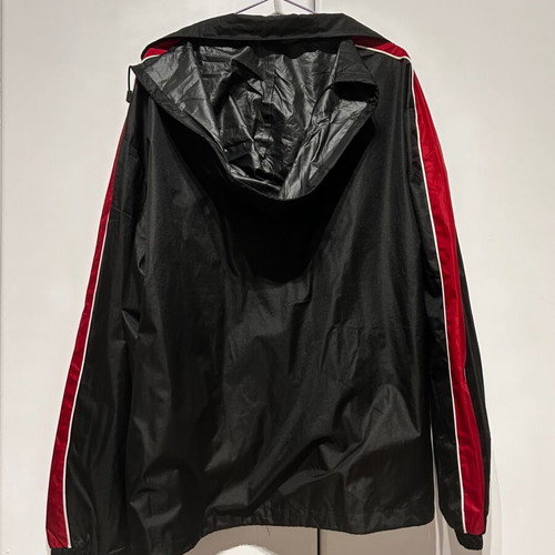 Men's black windbreaker jacket with red stripes like new