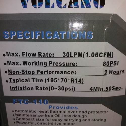 Volcano air compressor new in excellent condition