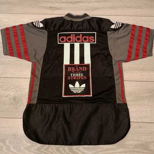 Adidas retro mesh jersey shirt used, black and red