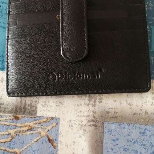 Diplomat leather card holder new with RFID and clip closure