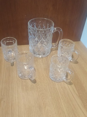 Set of 5 beer and ouzo glasses like new