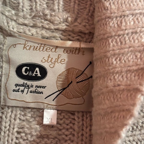 Fur jacket like new, vintage, size XL, beige and brown