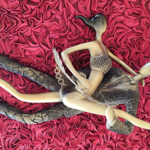 Decorative metal sculptures new, dancing couple and doll