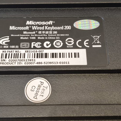 Microsoft Wired Keyboard 200 used, bilingual Greek and English