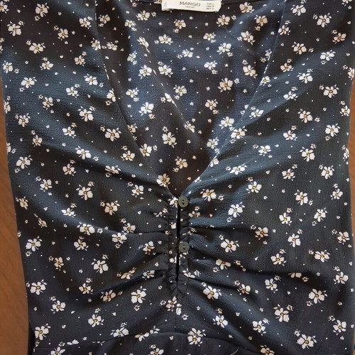 Mango floral blouse black used, size L