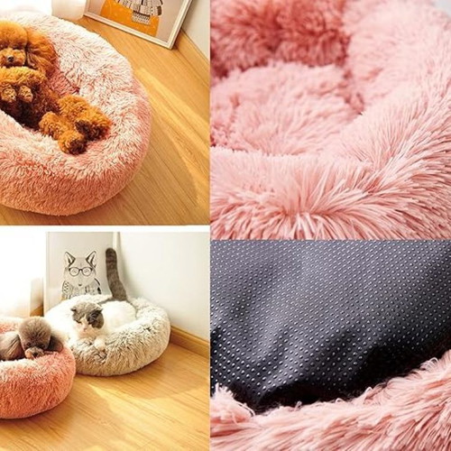 Fluffy plush dog and cat bed new, 70 cm, pink