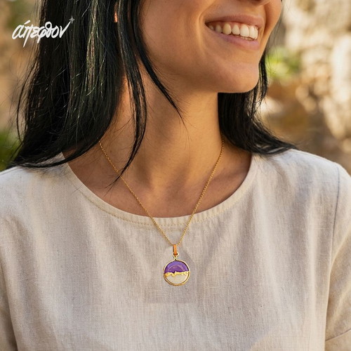 Aura of Dusk Necklace new, purple, white and gold by Άπεφθον