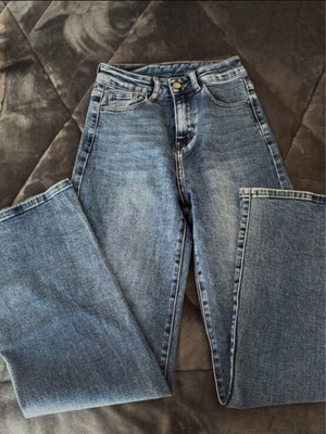 High-waisted jeans like new, size S, blue