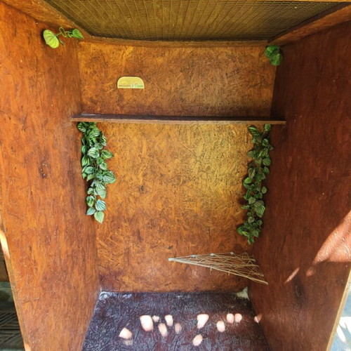 Handmade Terrarium Large OSB Cage with Sliding Double Glass 105x81.5x191 cm