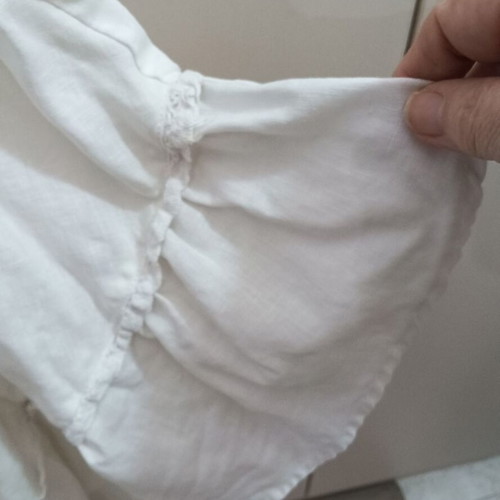 White Linen Shirt like new with front design and back shoulder cord