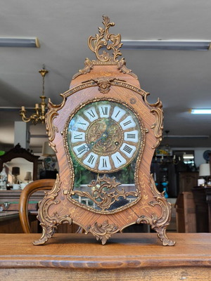 Large Italian Louis XV Style Mechanical Mantel Clock like new, German mechanism