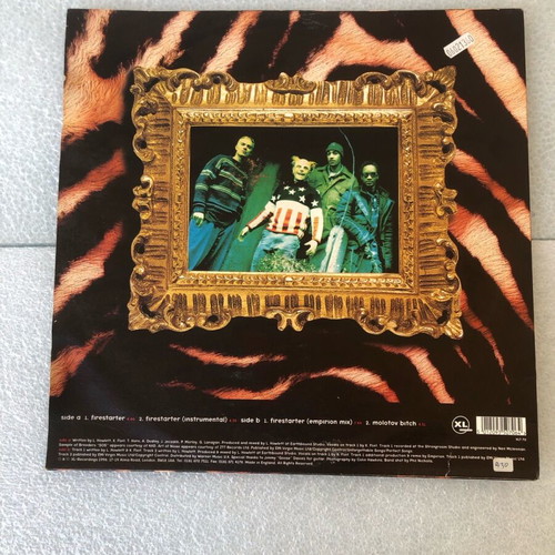 Prodigy Firestarter vinyl used, with partially worn cover