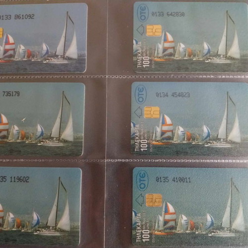 Aigaio phone cards used, pack of 6, May 1995