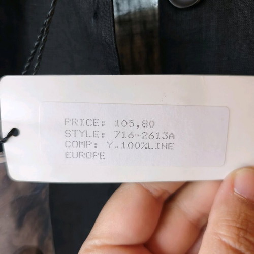 Linen women's shirt black embroidered new with tags