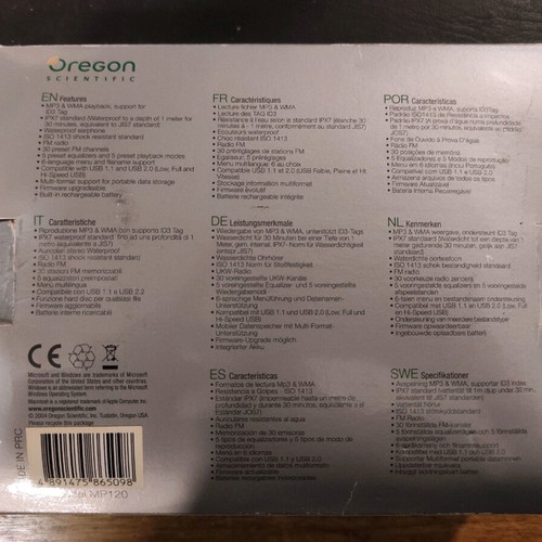Oregon mp3player with built-in radio like new