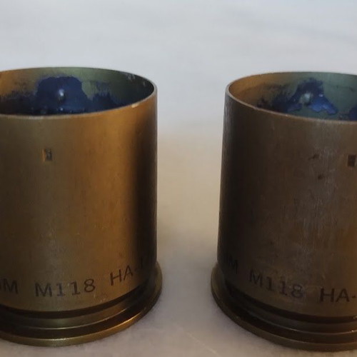 Vintage military casings used, set of 8 brass