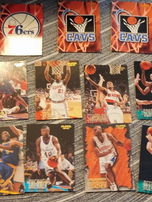 NBA Fleer Cards lot of 28 used cards 1996-1997