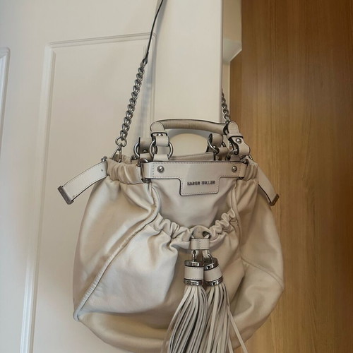 Karen Millen leather crossbody bag like new, beige
