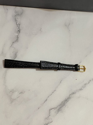 Leather watch strap like new, black and gold, women's