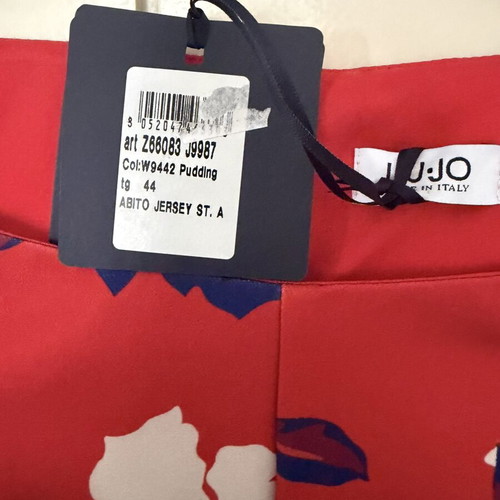 Liu Jo Red Fitted Dress with Large Flowers New Size 42