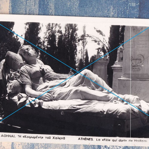 Athens The Sleeping Woman of Chalepas used postcard