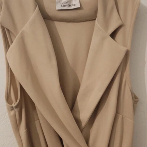 Miss Simbolo midi dress used, sleeveless, beige, size S/M