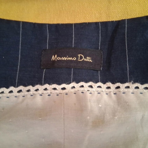 Massimo Dutti linen vest like new, size L, white and blue