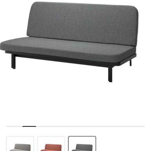 IKEA Nyhamn sofa bed used with foam mattress and blue cover
