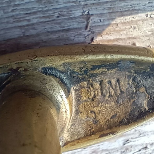 Art Nouveau Antique Door Handle Used, Brass Jugendstil
