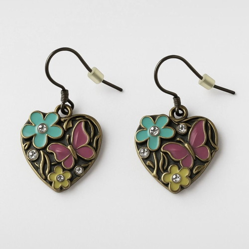 Earrings antique vintage heart with designs by Accessorize like new