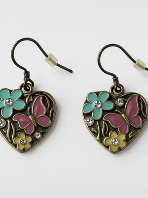 Earrings antique vintage heart with designs by Accessorize like new
