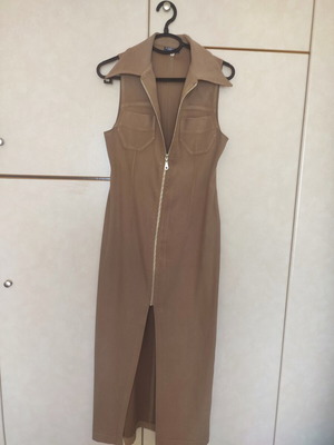 Per Angelo women's suede jumpsuit beige like new size M