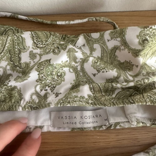 Vassia Kostara swimsuit small bikini medium top like new, white multicolor