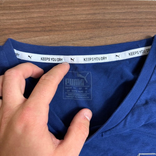 PUMA men's blue t-shirt size S in good condition